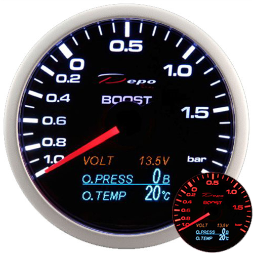 4×1 Manometro Pressione Turbo Nero d.60 WA60014B – Depo Racing